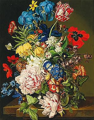 Sebastian Wegmayr : Two bouquets of flowers with butterflies