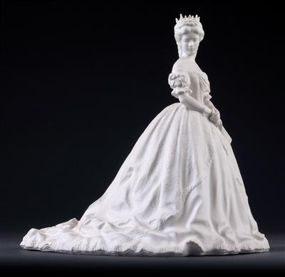 Alfred Hofmann : Kaiserin Elisabeth von Österreich im ungarischen Krönungsornat, Statuette