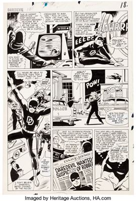 Bob Powell : Bob Powell and Wally Wood Daredevil #10 Story Page 14 Original Art (Marvel, 1965)