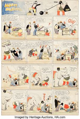 Frank Willard : Frank Willard Moon Mullins Hand-Colored Sunday Comic Strip Original Art dated 7-6-24 (Chicago Tribune, 1924)