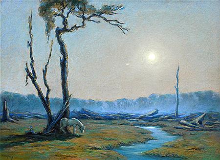 Rodolphe Duguay : Horse by moonlight