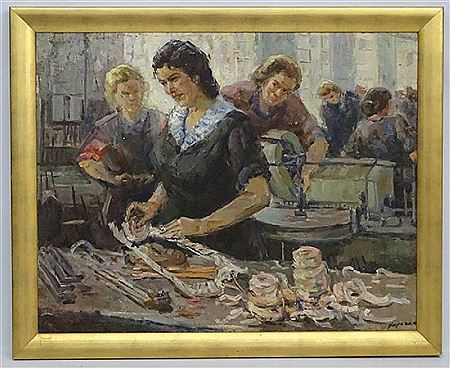 Nikolai Fedorovitch Bortnikov : Women working in an industrial factory