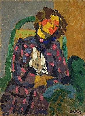 Jeanne Klein : Femme assoupie dans un fauteuil