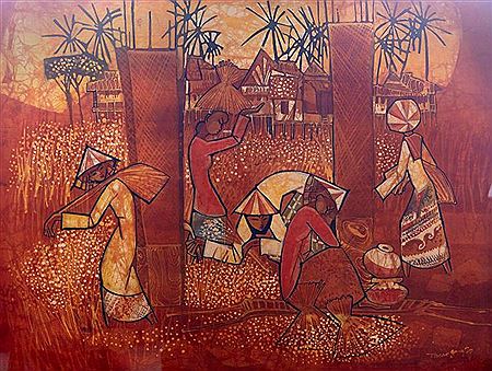 Thean Song Tan : Village Scene 1970