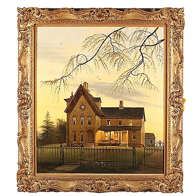 Janet Kimberling : Old House with Tamarack Tree (near La Porte, Indiana)