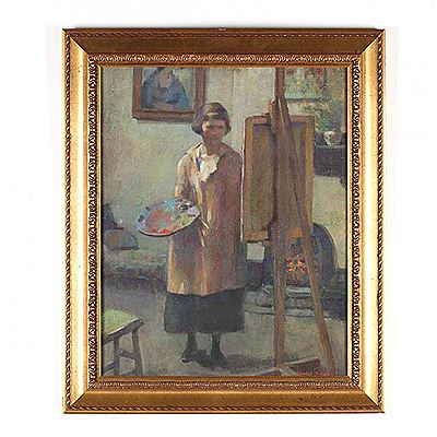 Mabel (Sarah) Pugh : Self Portrait in Studio