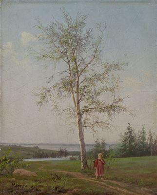 Alexander Morozov : Girl by a Birch Tree