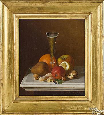 Theodor von der Beek : Still life with fruit and a champagne flute