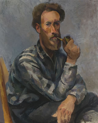 Willard Ayer Nash : Self Portrait with Pipe