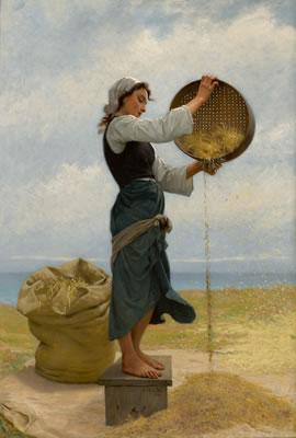 Francois Alfred Delobbe : WOMAN SIFTING