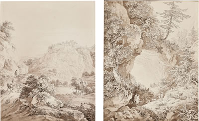 Adrian Zingg : A PAIR OF MOUNTAINOUS LANDSCAPES (2)