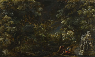 Kerstiaen Keuninck : LANDSCAPE WITH PYRAMUS AND THISBE