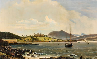 James Haughton Forrest : View of Government House, Hobart, from the Queens Domain