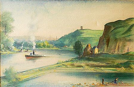 Bohumil Ullrych : Boats on the Vltava