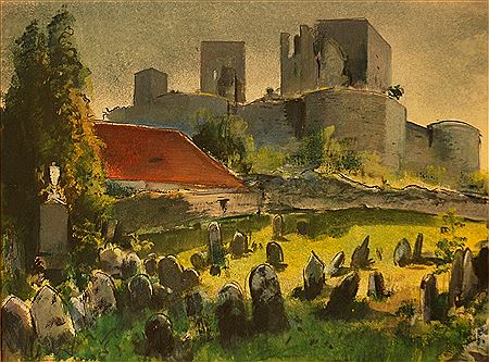 Bohumil Ullrych : Rabi with Jewish Cemetery