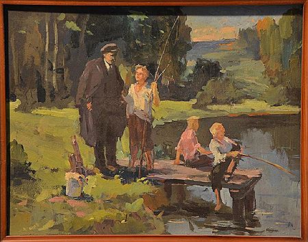 Mikhail Nikolaievich Manyukov : Lenin with a children