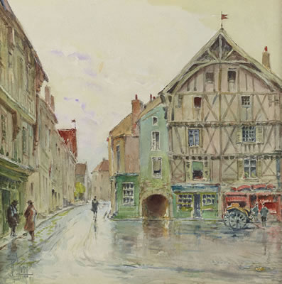 René Leverd : Après la pluie, Place de l'Hôtel de ville