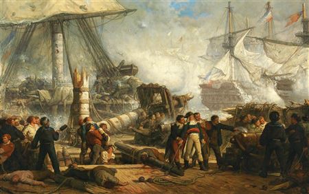 Hendrik Frans Schaefels : Lord Nelson at the Battle of Trafalgar