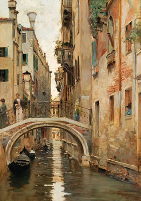 Raffaele Tafuri : A canal in Venice