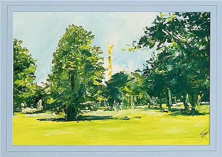 Reinhold W Timm : Tiergarten in the summer with a view of the Victory Column