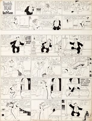 George McManus : George McManus Bringing Up Father and Rosie's Beau Sunday Comic Strip Original Art dated 3-26-33 (King Features Syndicate, 1933)