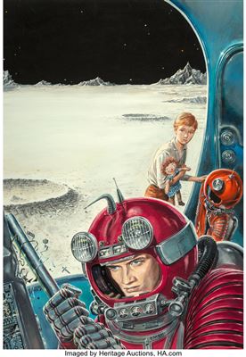 Edward Emshwiller : Have Spacesuit-Will Travel, Fantasy and Science Fiction cover, August 1958