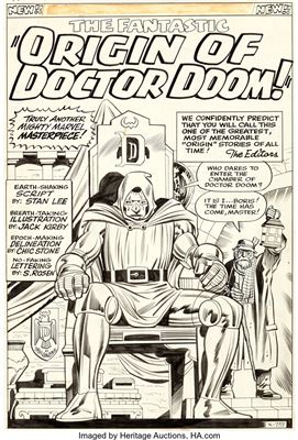 Jack Kirby : Fantastic Four Annual #2 Splash Page 1 Doctor Doom Original Art (Marvel, 1964)