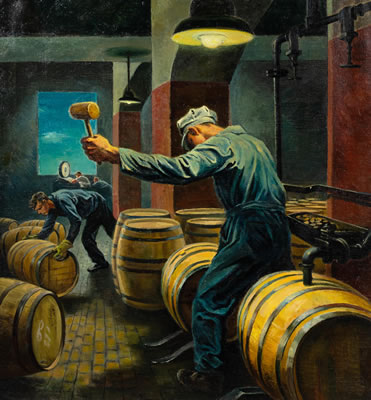 Georges Schreiber : Whiskey Going into the Barrels to Age