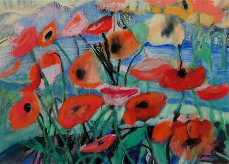 Anne Rush : Profusion of Orange Poppies