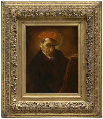 Peter Szule : Self Portrait with Red Barett (Self Portrait in Rembrandt Style), 1920s