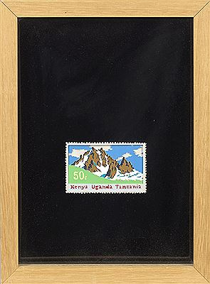 Will Turner : Als 50-Cents stamp designed mountain landscape collage 'Kenya Uganda Tanzania'