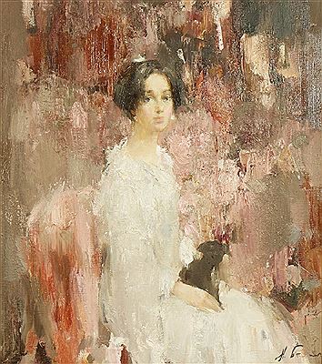 Nikolai Blokhin : Portrait of a Lady with Dog