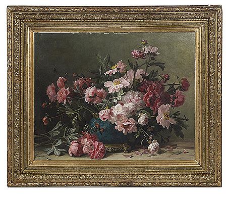 Jean Capeinick : 'Still Life with Peonies and Daisies'