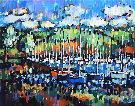 Olivia Pilling : 'Sun going down on Mylor Harbour, Cornwall'