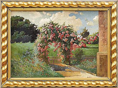 Karl Kehr : Garden gate with rose arch