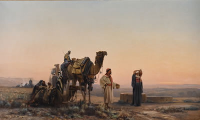 Auguste-Louis Veillon : HALT IN THE DESERT