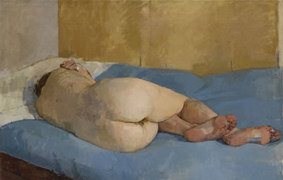 Euan Uglow : BEAUTIFUL GIRL LYING DOWN