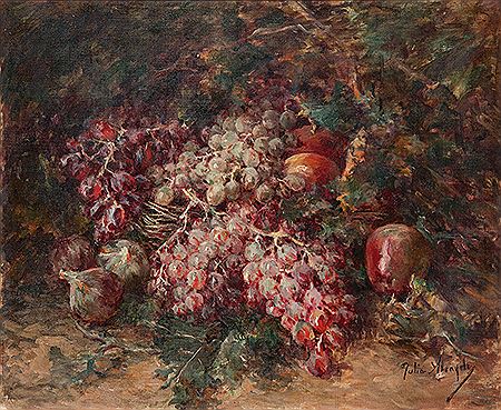 Julia Alcayde Y Montoya : STILL LIFE OF GRAPES