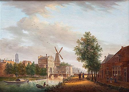 Pieter Liender : A view of Utrecht with the Catharijnepoort; A view of the surroundings of Utrecht with the city in the distance (2)