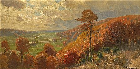 Carl Holzapfel : Stimmungsvolle Herbstlandschaft.