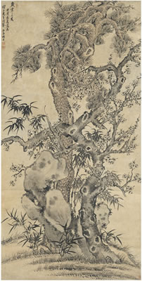 Jin Yang : PINE TREE, BAMBOO AND PLUM BLOSSOM