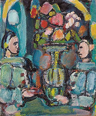 Georges Rouault : Pierrots Bleus au Bouquet 1946