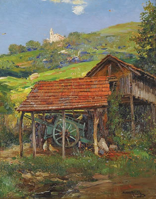 Amedeo Merello : Cascinale con carretto