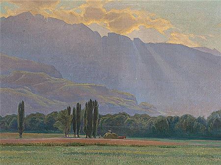 Frederic Rouge : Mountain Landscape Vaud Alps, 1926