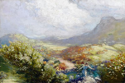 George Russell : Girl in a Fairy Glen, Donegal