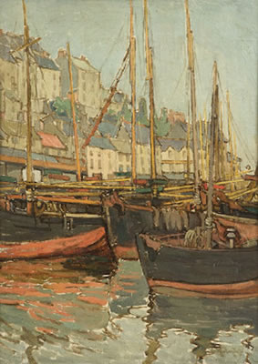 Georgina Moutray Kyle : Boats in Harbour