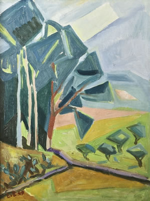 Ebba Von Essen : Landscape with Trees, Cote d'Azur