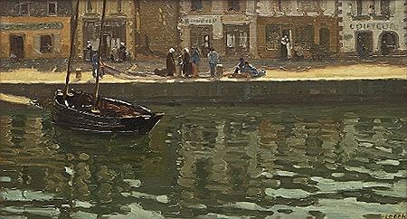 William John Leech : 'A French Quayside'