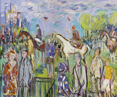 Maurice Empi : SCENE DE COURSES HIPPIQUES