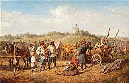 Wilhelm Amandus Beer : Marktszene bei Smolensk